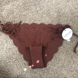 Marysia scalloped side tie swim bottom NWT
